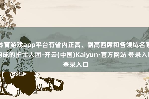 体育游戏app平台有省内正高、副高西席和各领域名家构成的护士人团-开云(中国)Kaiyun·官方网站 登录入口