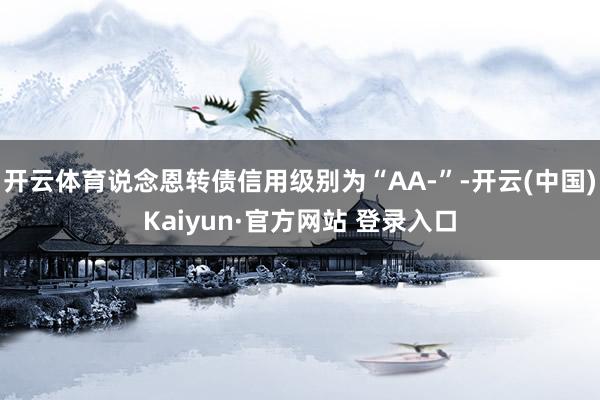 开云体育说念恩转债信用级别为“AA-”-开云(中国)Kaiyun·官方网站 登录入口