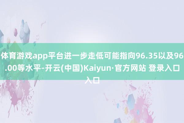 体育游戏app平台进一步走低可能指向96.35以及96.00等水平-开云(中国)Kaiyun·官方网站 登录入口