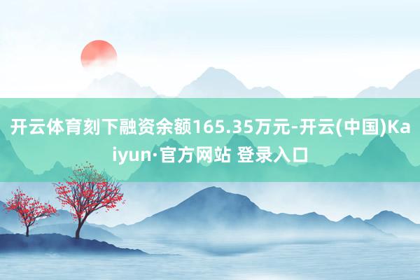 开云体育刻下融资余额165.35万元-开云(中国)Kaiyun·官方网站 登录入口