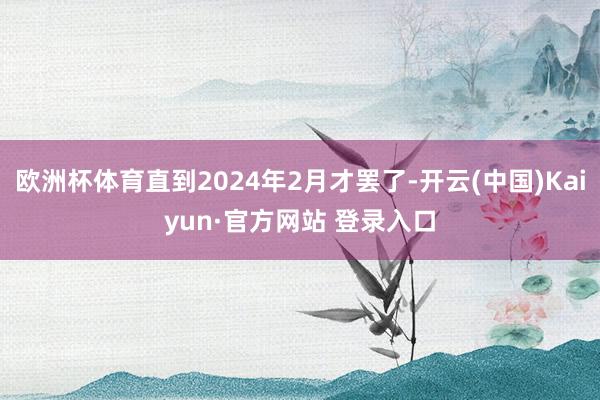 欧洲杯体育直到2024年2月才罢了-开云(中国)Kaiyun·官方网站 登录入口