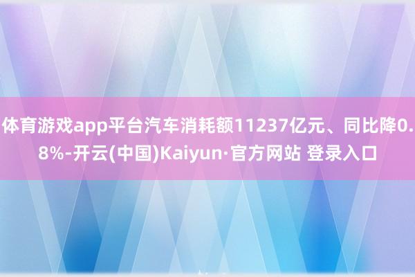 体育游戏app平台汽车消耗额11237亿元、同比降0.8%-开云(中国)Kaiyun·官方网站 登录入口