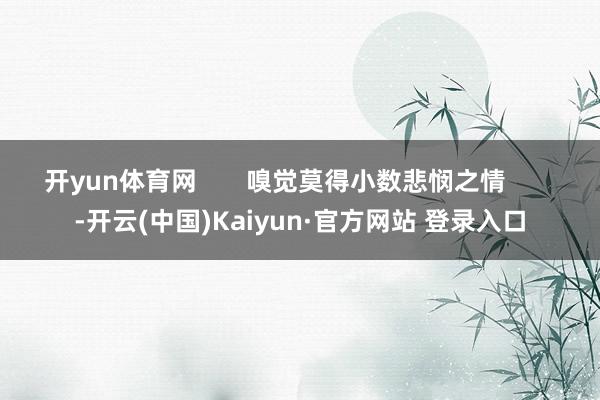 开yun体育网       嗅觉莫得小数悲悯之情       -开云(中国)Kaiyun·官方网站 登录入口