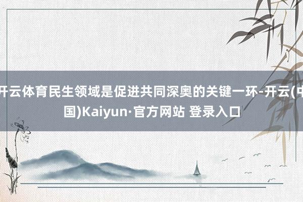 开云体育民生领域是促进共同深奥的关键一环-开云(中国)Kaiyun·官方网站 登录入口