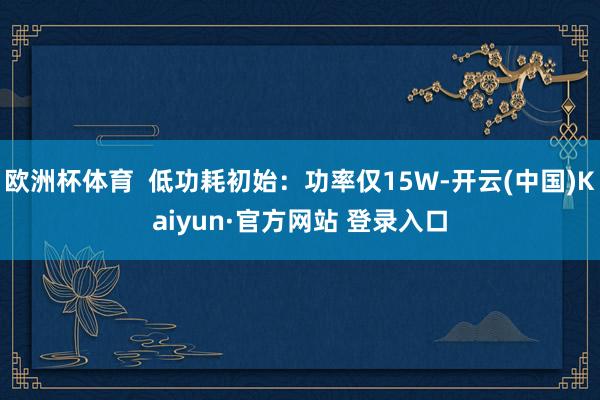 欧洲杯体育  低功耗初始：功率仅15W-开云(中国)Kaiyun·官方网站 登录入口