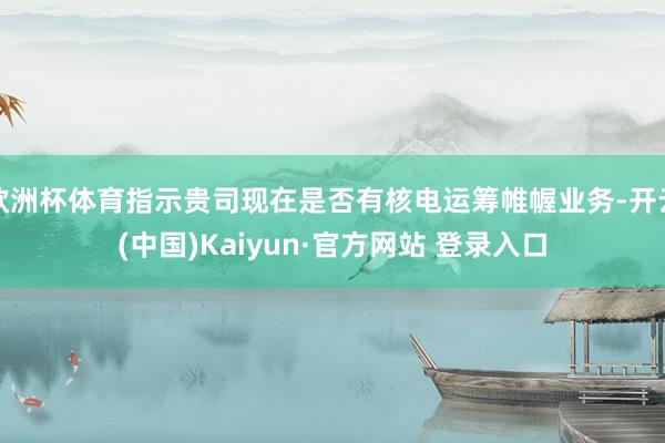 欧洲杯体育指示贵司现在是否有核电运筹帷幄业务-开云(中国)Kaiyun·官方网站 登录入口