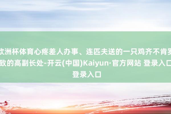 欧洲杯体育心疼差人办事、连匹夫送的一只鸡齐不肯罗致的高副长处-开云(中国)Kaiyun·官方网站 登录入口