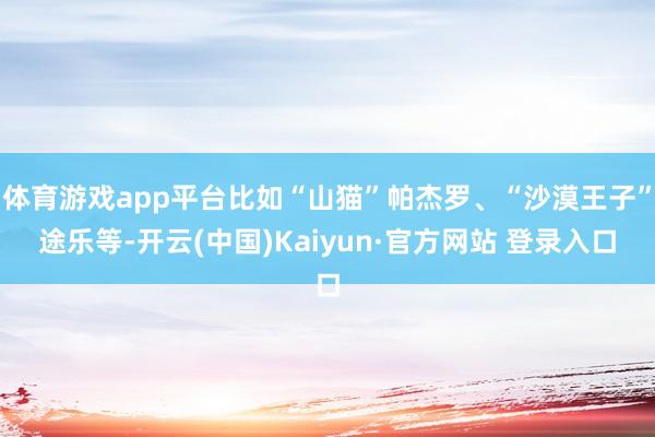 体育游戏app平台比如“山猫”帕杰罗、“沙漠王子”途乐等-开云(中国)Kaiyun·官方网站 登录入口