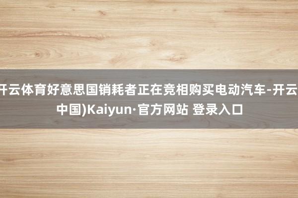 开云体育好意思国销耗者正在竞相购买电动汽车-开云(中国)Kaiyun·官方网站 登录入口