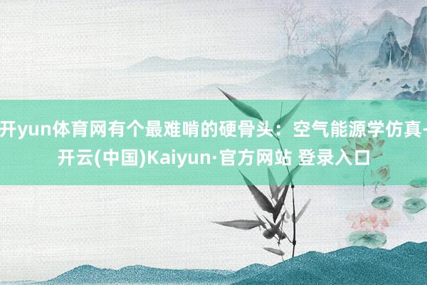 开yun体育网有个最难啃的硬骨头：空气能源学仿真-开云(中国)Kaiyun·官方网站 登录入口