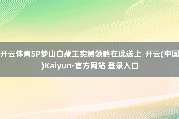 开云体育SP梦山白藏主实测领略在此送上-开云(中国)Kaiyun·官方网站 登录入口