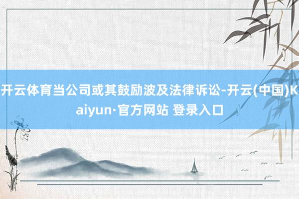 开云体育当公司或其鼓励波及法律诉讼-开云(中国)Kaiyun·官方网站 登录入口