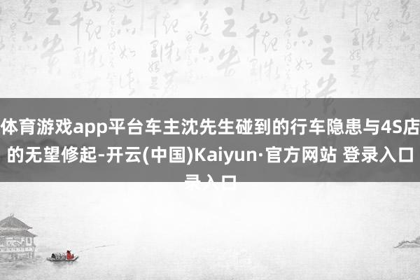 体育游戏app平台车主沈先生碰到的行车隐患与4S店的无望修起-开云(中国)Kaiyun·官方网站 登录入口