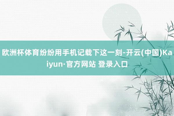 欧洲杯体育纷纷用手机记载下这一刻-开云(中国)Kaiyun·官方网站 登录入口