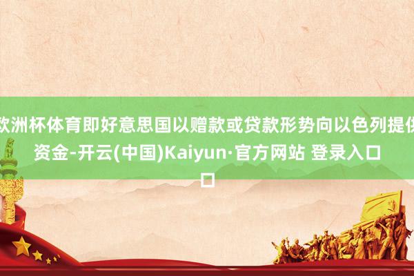 欧洲杯体育即好意思国以赠款或贷款形势向以色列提供资金-开云(中国)Kaiyun·官方网站 登录入口
