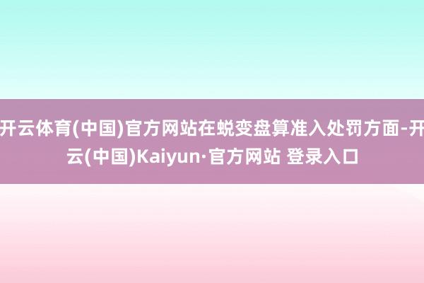 开云体育(中国)官方网站在蜕变盘算准入处罚方面-开云(中国)Kaiyun·官方网站 登录入口